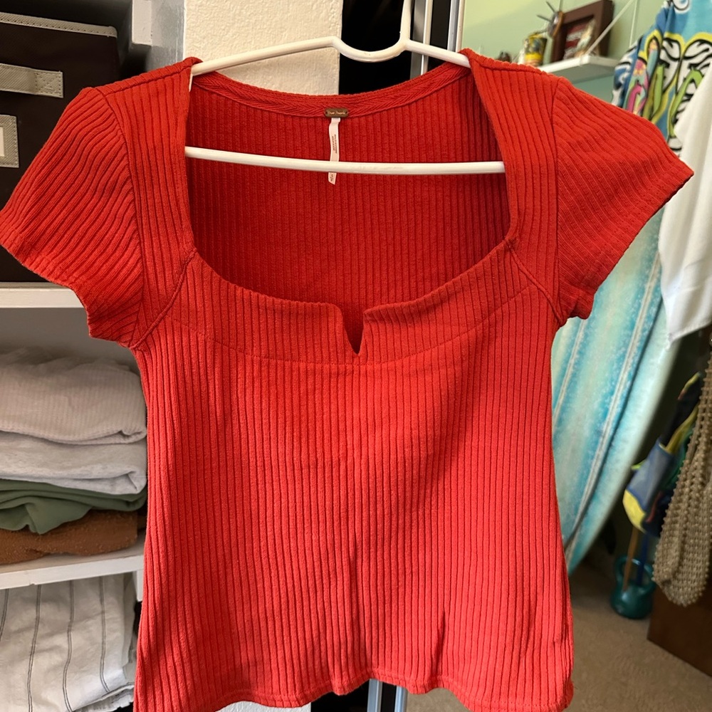 Free people Ribbed Scoop Neck Top